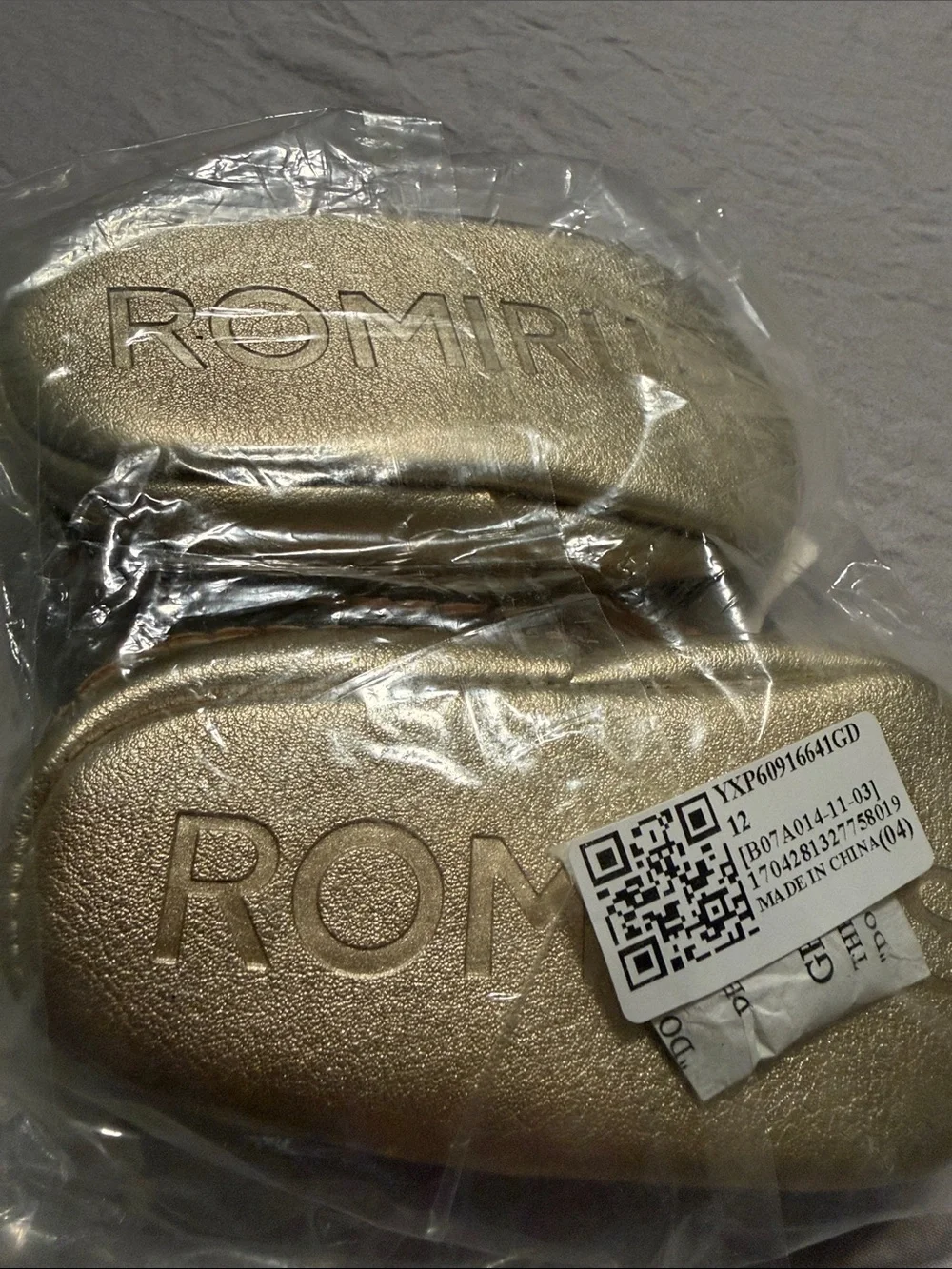 Gold Baby Bow Shoes - 6-12 Months
